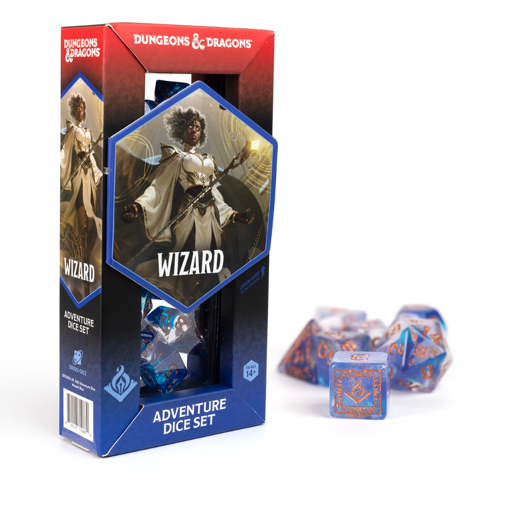 D&D Adventure Dice Set - Wizard Edition | Blue 16pc Collection (ONLINE ORDER ONLY)