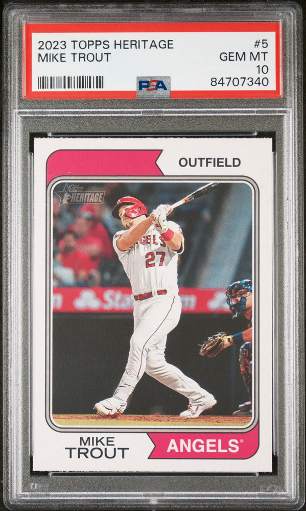 2023 TOPPS HERITAGE MIKE TROUT  #5 - PSA 10 (Online Order Only)