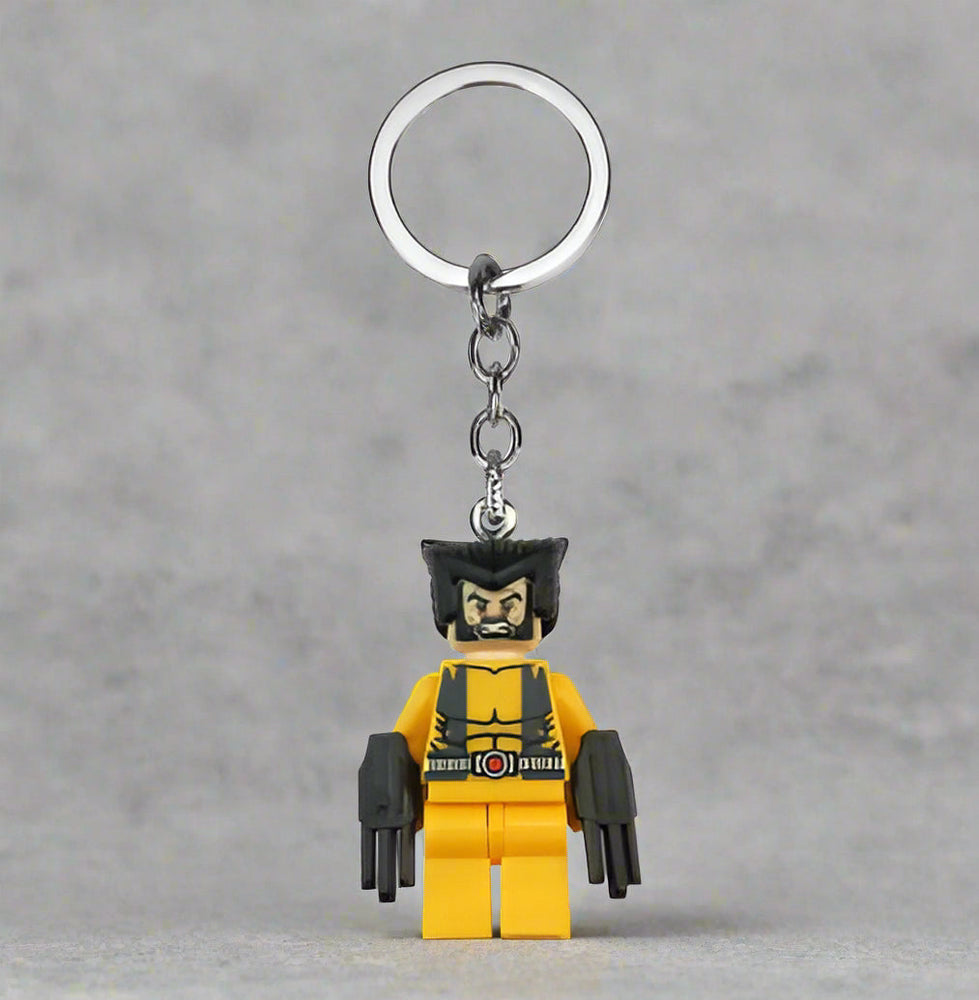 Wolverine Minifigure Custom Keychain - Custom Brick-Compatible Minifigure (ONLINE ORDER ONLY)