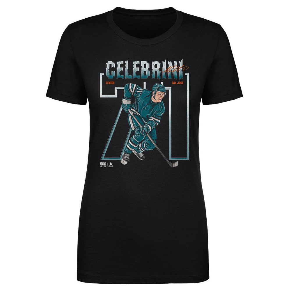 Macklin Celebrini San Jose Number Outline WHT (ONLINE ORDER ONLY)