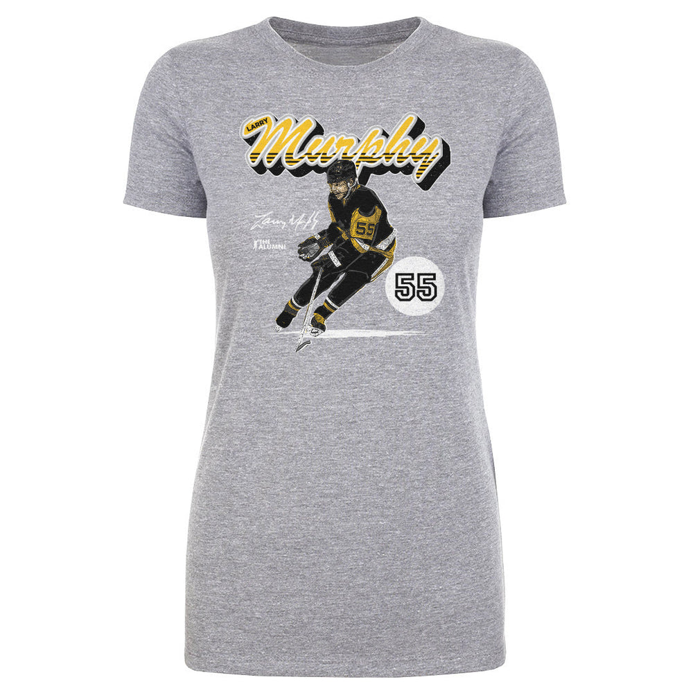 Larry Murphy Pittsburgh Retro Script WHT