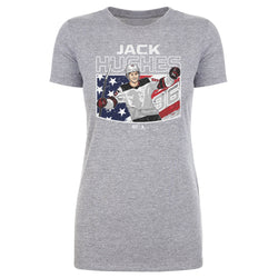 Jack Hughes New Jersey American Flag WHT (ONLINE ORDER ONLY)