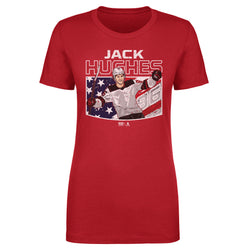 Jack Hughes New Jersey American Flag WHT (ONLINE ORDER ONLY)