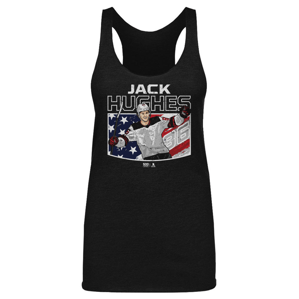 Jack Hughes New Jersey American Flag WHT (ONLINE ORDER ONLY)