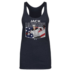 Jack Hughes New Jersey American Flag WHT (ONLINE ORDER ONLY)