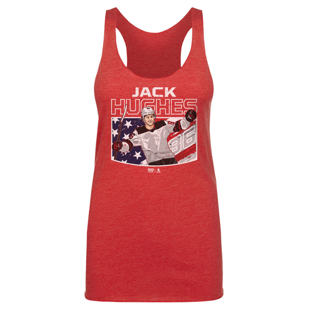 Jack Hughes New Jersey American Flag WHT (ONLINE ORDER ONLY)