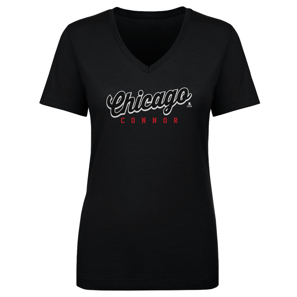 Connor Bedard Chicago Script Connor WHT