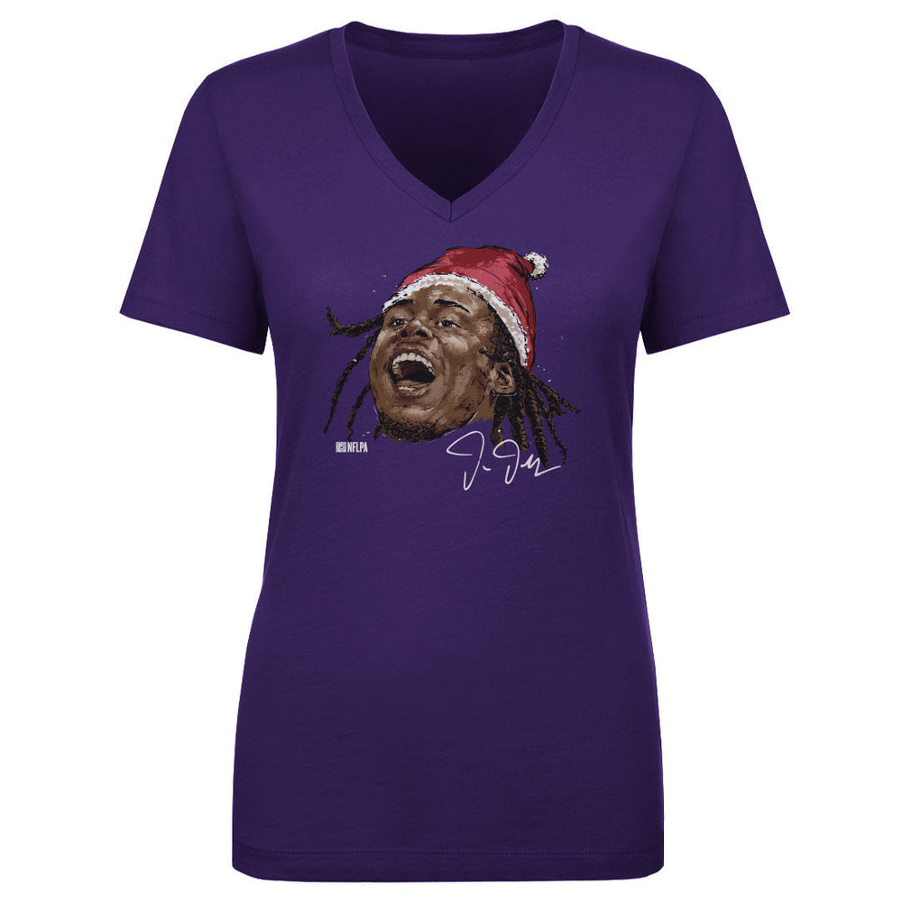 Justin Jefferson Minnesota Portrait Santa Hat WHT (ONLINE ORDER ONLY)
