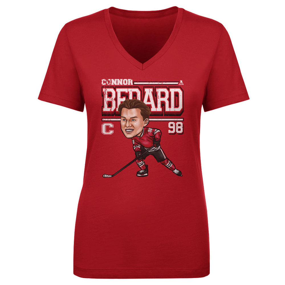 Connor Bedard Chicago Cartoon WHT