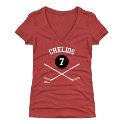 Chris Chelios Chicago 7 Sticks WHT