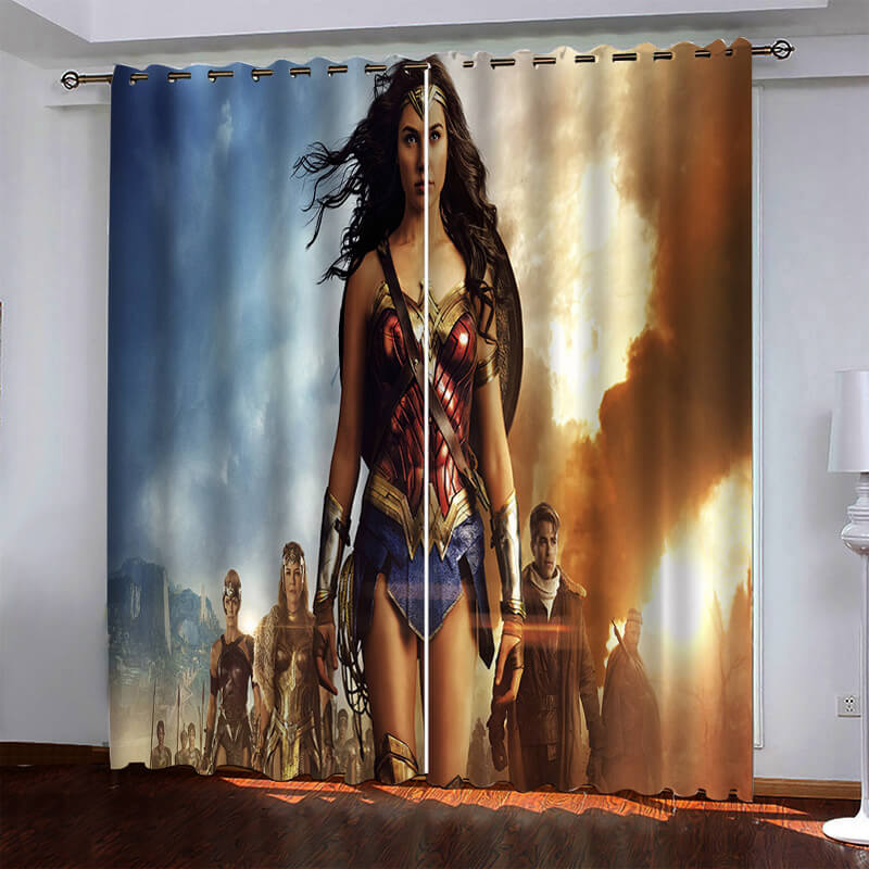 Wonder Woman Pattern Curtains Blackout Window Drapes (Online Order Only)
