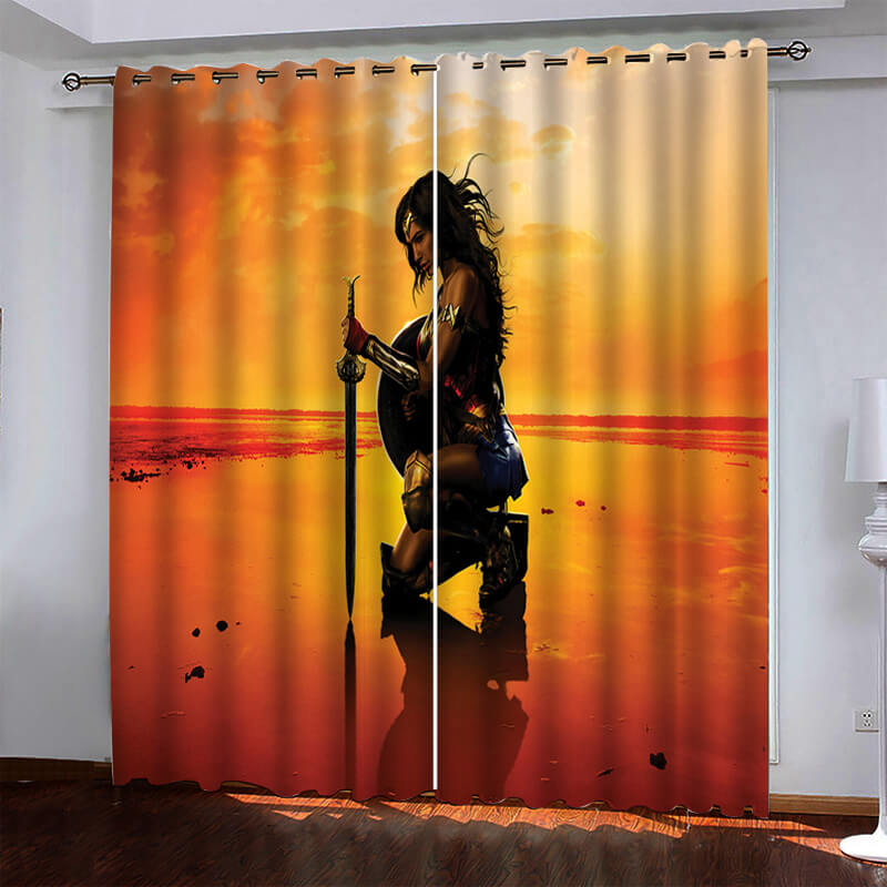 Wonder Woman Pattern Curtains Blackout Window Drapes (Online Order Only)