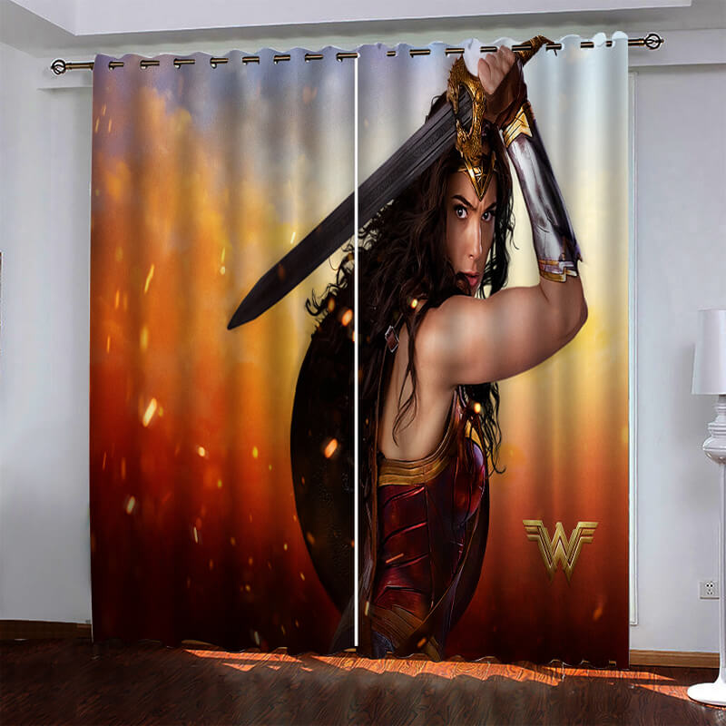 Wonder Woman Pattern Curtains Blackout Window Drapes (Online Order Only)