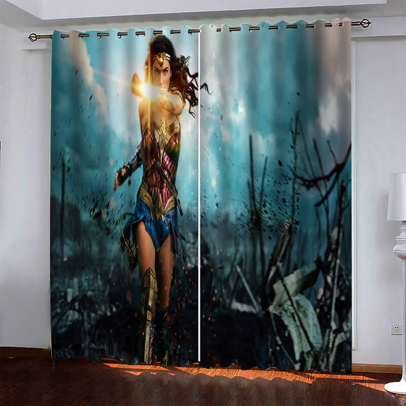 Wonder Woman Pattern Curtains Blackout Window Drapes (Online Order Only)
