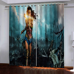 Wonder Woman Pattern Curtains Blackout Window Drapes (Online Order Only)