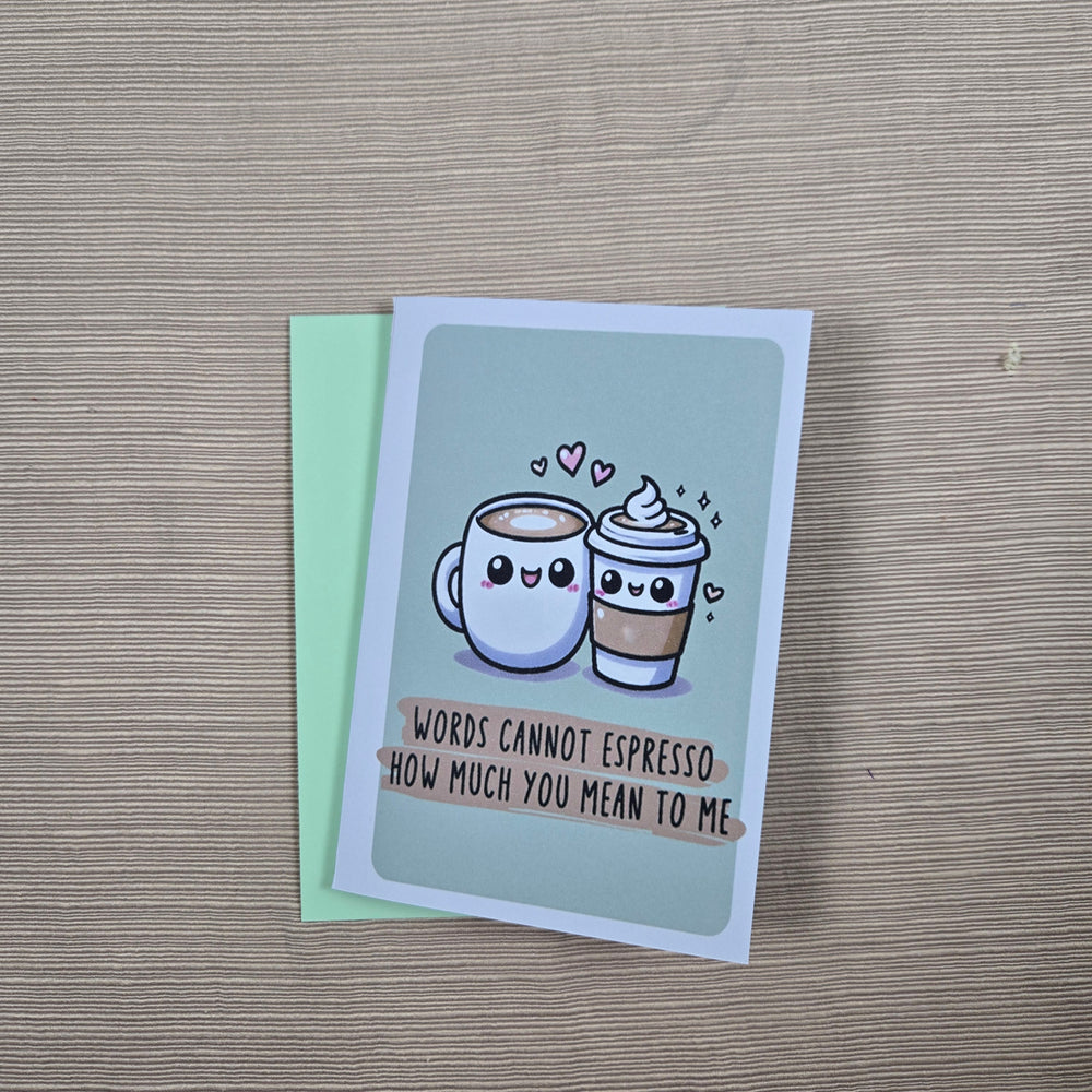 Cute Espresso Love You Card (ONLINE ORDER ONLY)