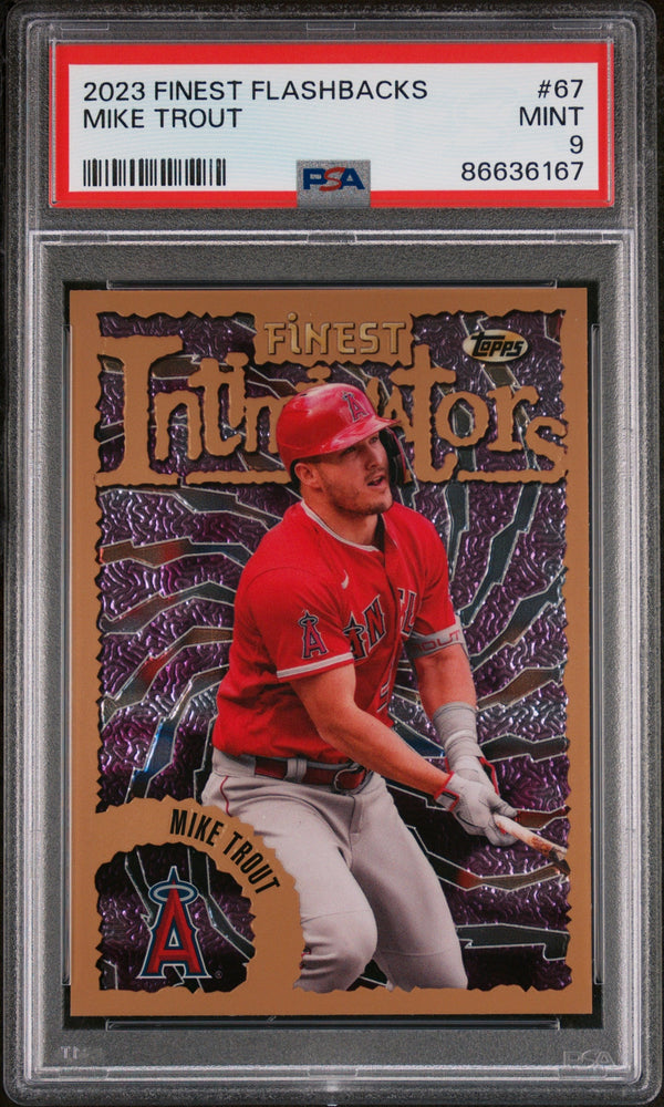 2023 TOPPS FINEST FLASHBACKS MIKE TROUT  #67 - PSA 9 (Online Order Only)
