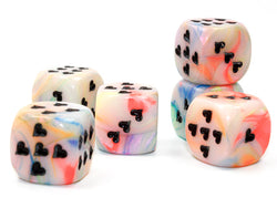 Heart Pips 16MM d6 | 7 Color Options | Multipack Options (Online Only)