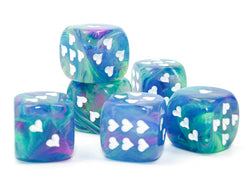 Heart Pips 16MM d6 | 7 Color Options | Multipack Options (Online Only)