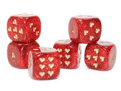 Heart Pips 16MM d6 | 7 Color Options | Multipack Options (Online Only)