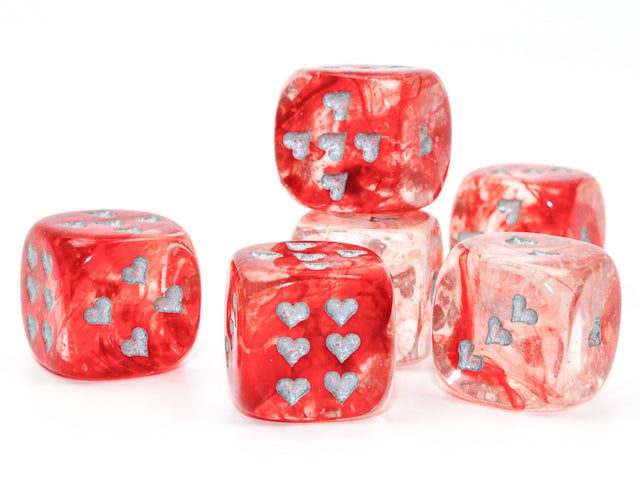 Heart Pips 16MM d6 | 7 Color Options | Multipack Options (Online Only)