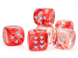 Heart Pips 16MM d6 | 7 Color Options | Multipack Options (Online Only)