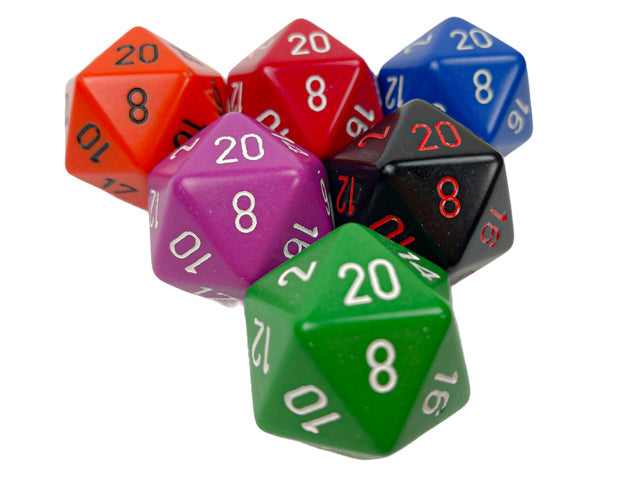 Factory-Second Opaque 34mm d20 (sold by Piece, random color) (Online Only)