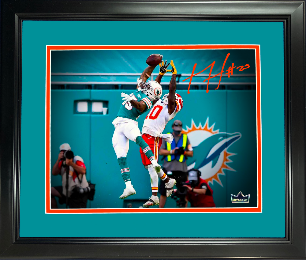 Framed Xavien Howard Miami Dolphins Facsimile Laser Engraved Signature Auto 11"x14" Football Photo HOFSM Holo (ONLINE ORDER ONLY)