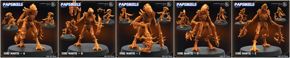 3D Printed Papsikels Xeno Mantis Set 28mm 32mm (Online Only)