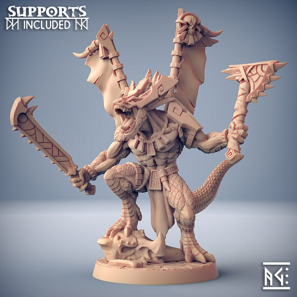 3D Printed Artisan Guild Xoltoa Goldmaw Lizard Prince Goldmaw Lizard Prince Lizards Set 28mm 32mm (Online Only)