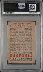 Graded 1951 Bowman Yogi Berra #2 Baseball Card PSA 2 Good (ONLINE ORDER ONLY)