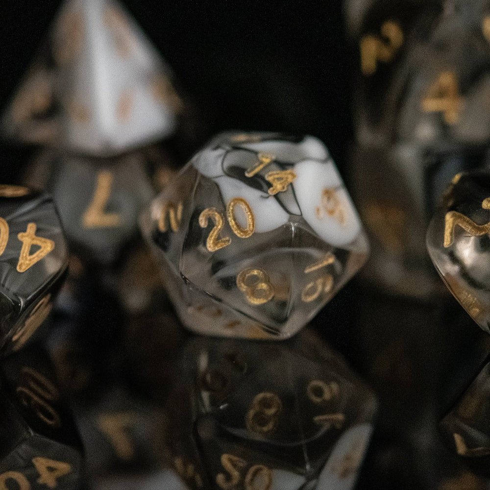 Yin and Yang Acrylic Dice Set (ONLINE ORDER ONLY)