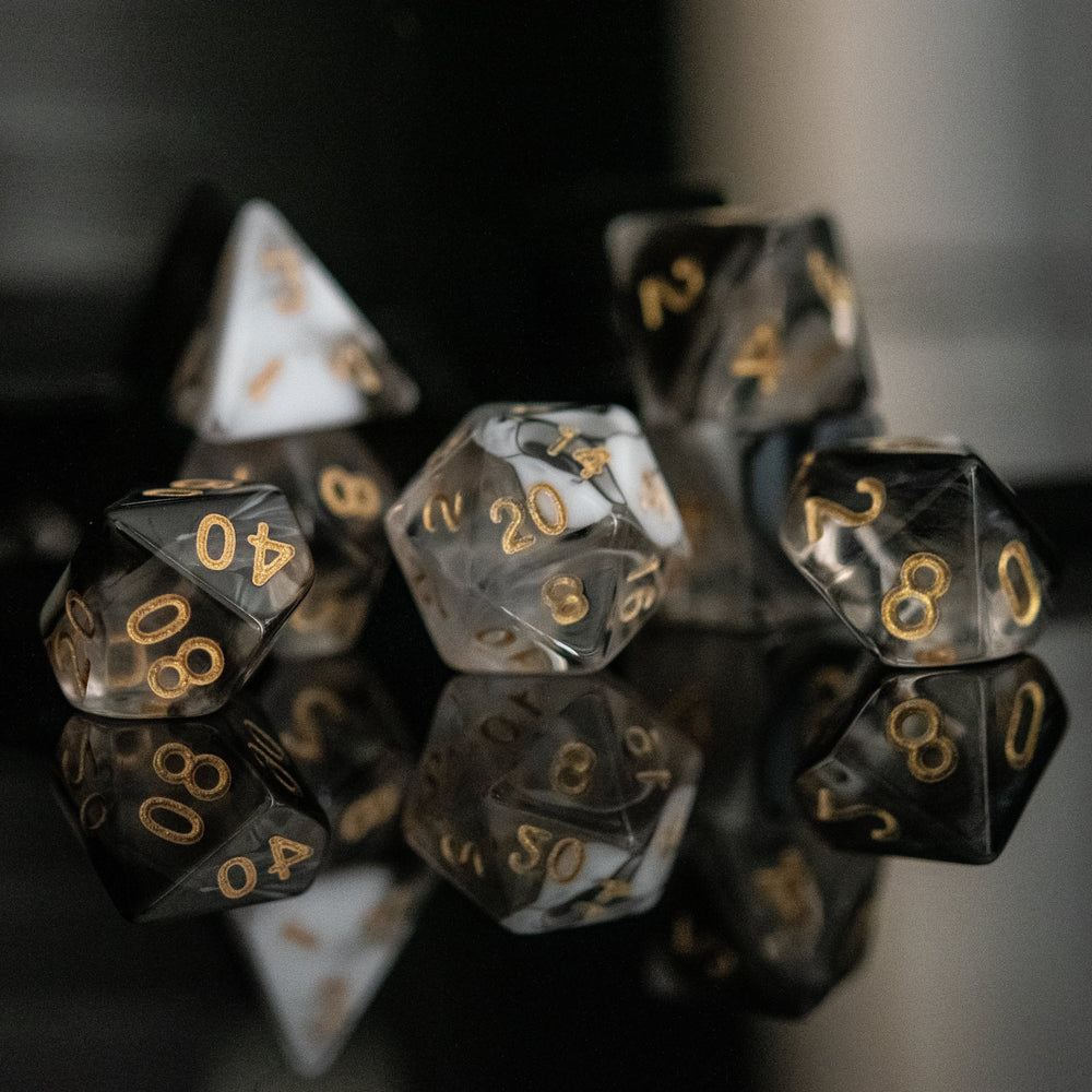Yin and Yang Acrylic Dice Set (ONLINE ORDER ONLY)