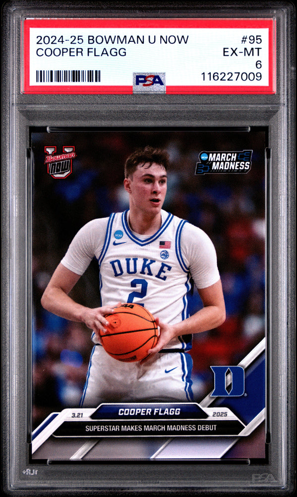 Graded 2024 Topps Bowman U Now Cooper Flagg #95 Rookie RC Basketball Card PSA 6 Excellent (ONLINE ORDER ONLY)