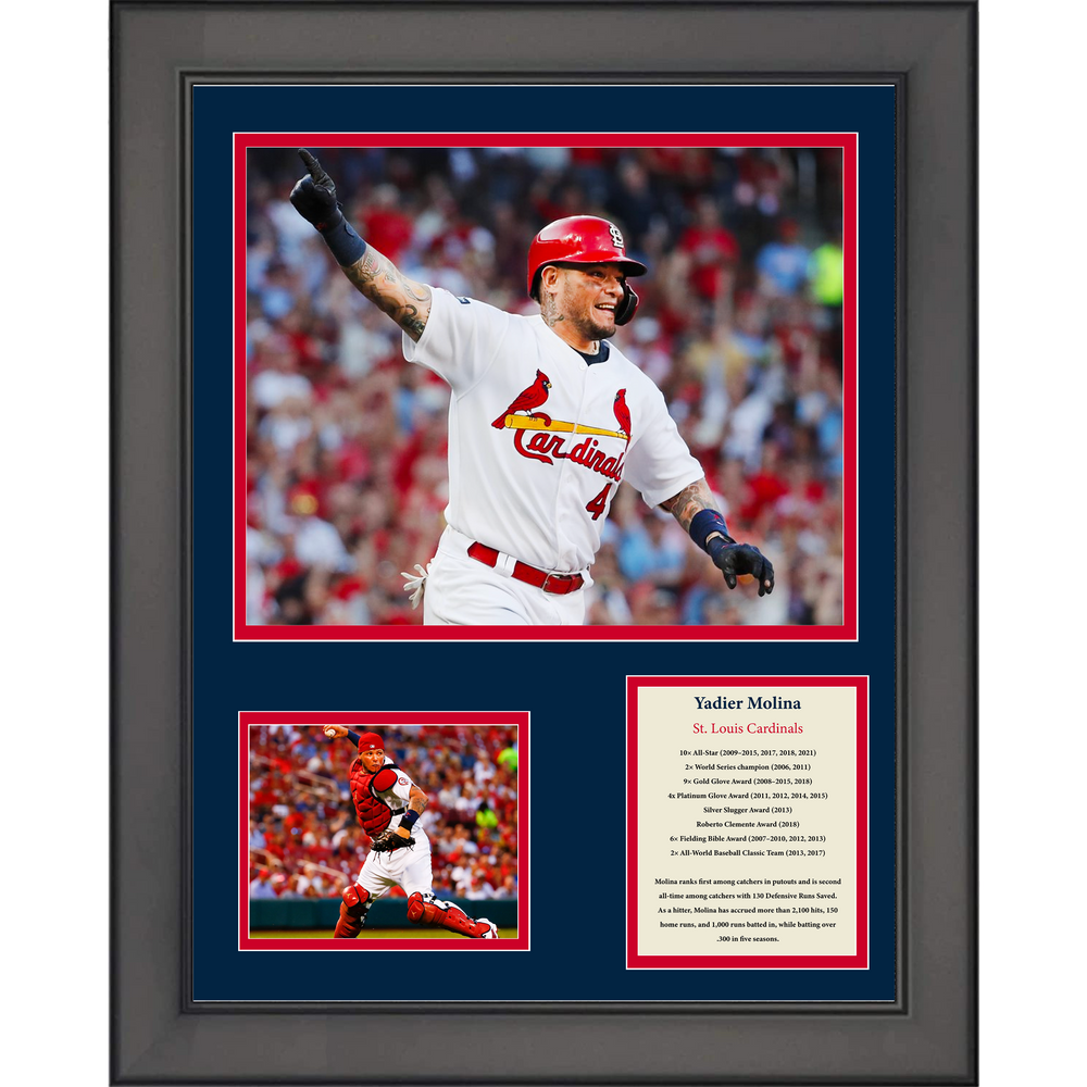 Framed Yadier Molina  St. Louis Cardinals Baseball 11"x14" Three Photo Collage (ONLINE ORDER ONLY)