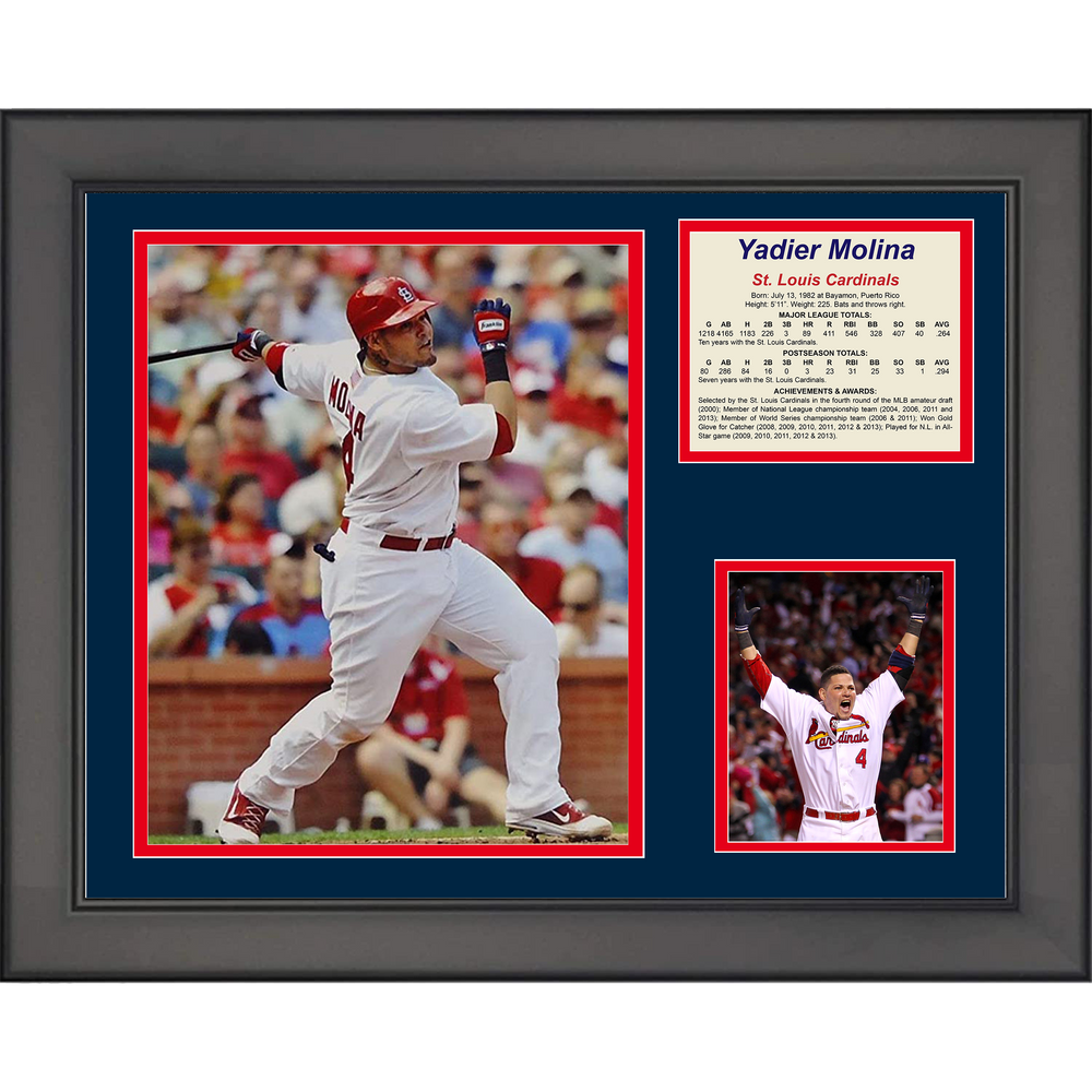 Framed Yadier Molina  St. Louis Cardinals Baseball 11"x14" Three Photo Collage #2 (ONLINE ORDER ONLY)