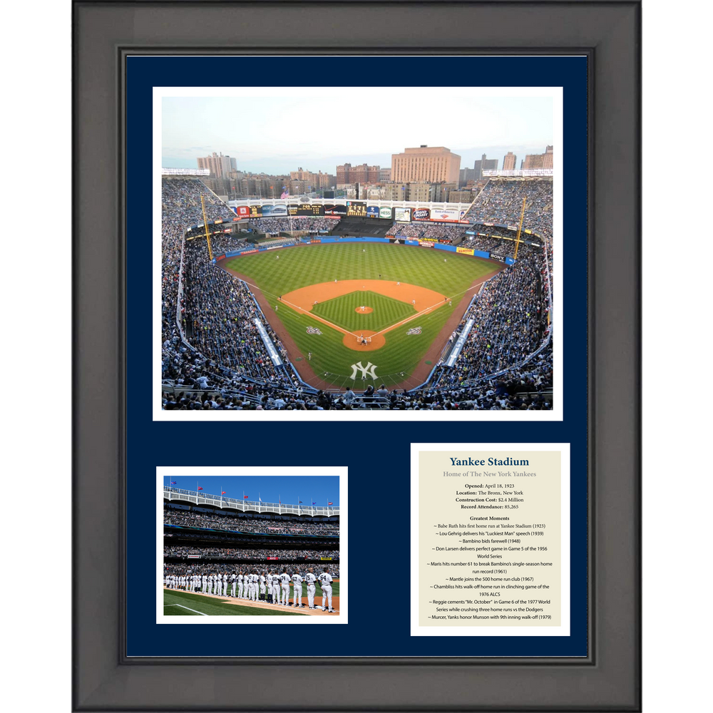 Framed (Old) Yankee Stadium Greatest Moments New York Yankees Baseball 11"x14" Three Photo Collage (ONLINE ORDER ONLY)