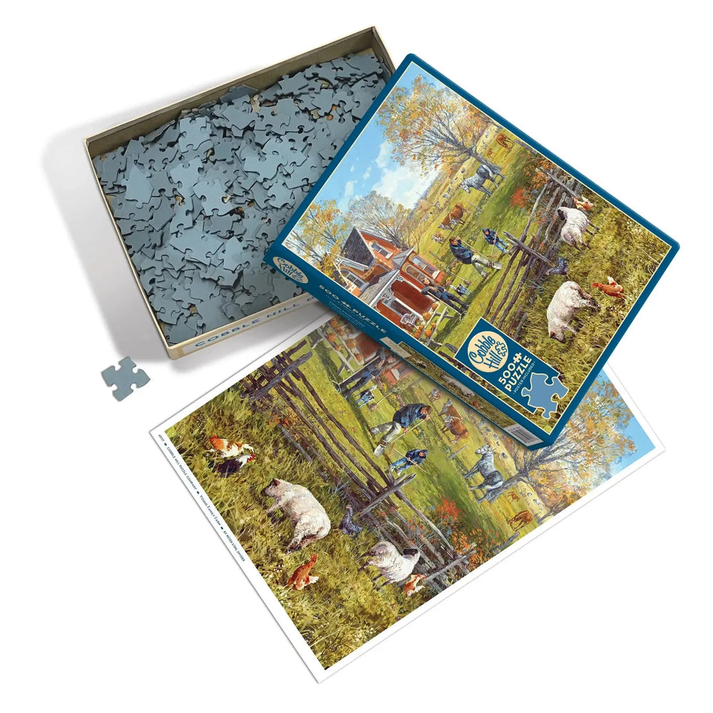 Young Family Farm 500 Piece Jigsaw Puzzle Cobble Hill