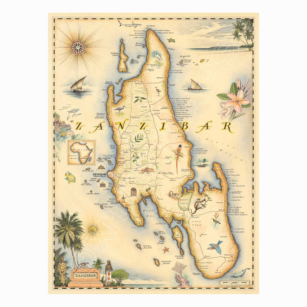 Zanzibar 1000 Piece Jigsaw Puzzle Xplorer Maps (ONLINE ORDER ONLY)
