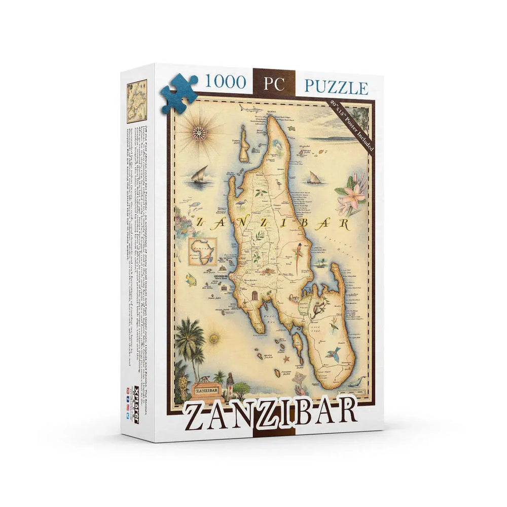 Zanzibar 1000 Piece Jigsaw Puzzle Xplorer Maps (ONLINE ORDER ONLY)