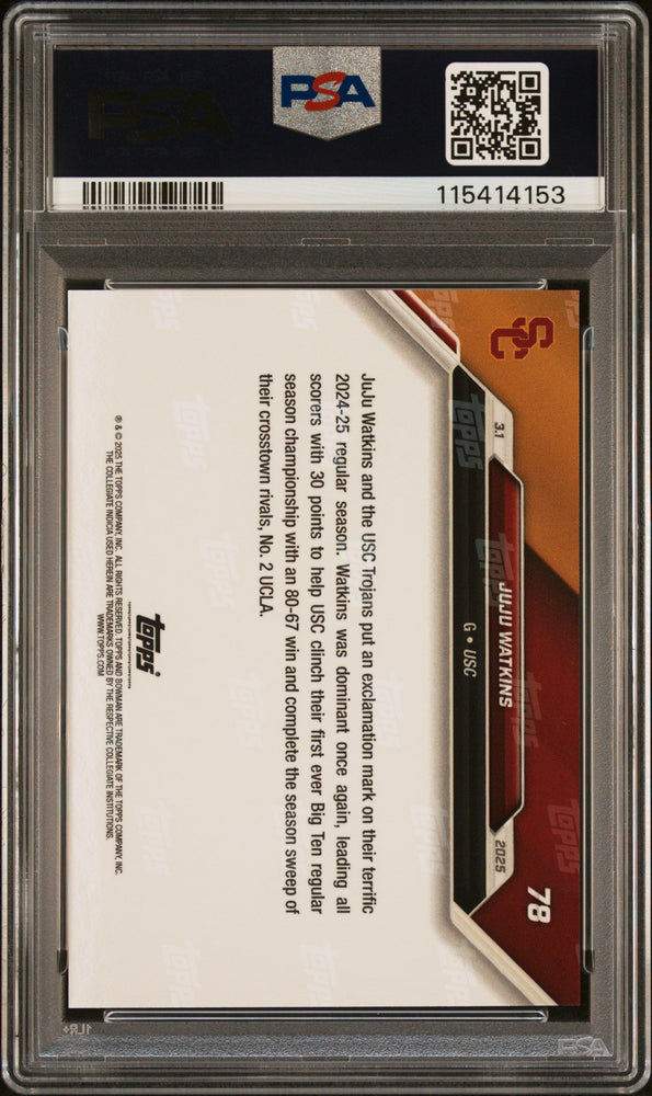 Graded 2024 Topps Bowman U Now JuJu Watkins #78 Rookie RC Basketball Card PSA 8 Near Mint (ONLINE ORDER ONLY)