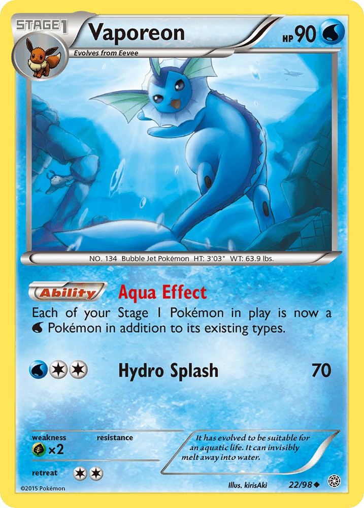 Vaporeon (22/98) [XY: Ancient Origins] (Online Only)