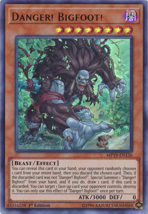 Danger! Bigfoot! [MP19-EN136] Ultra Rare (ONLINE ORDER ONLY)