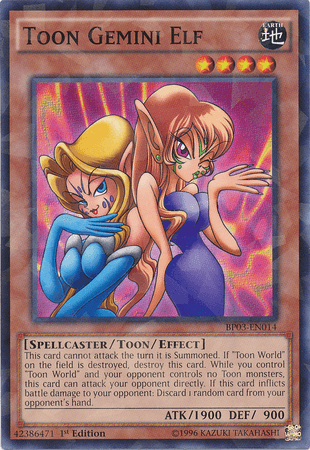 Toon Gemini Elf [BP03-EN014] Shatterfoil Rare (ONLINE ORDER ONLY)