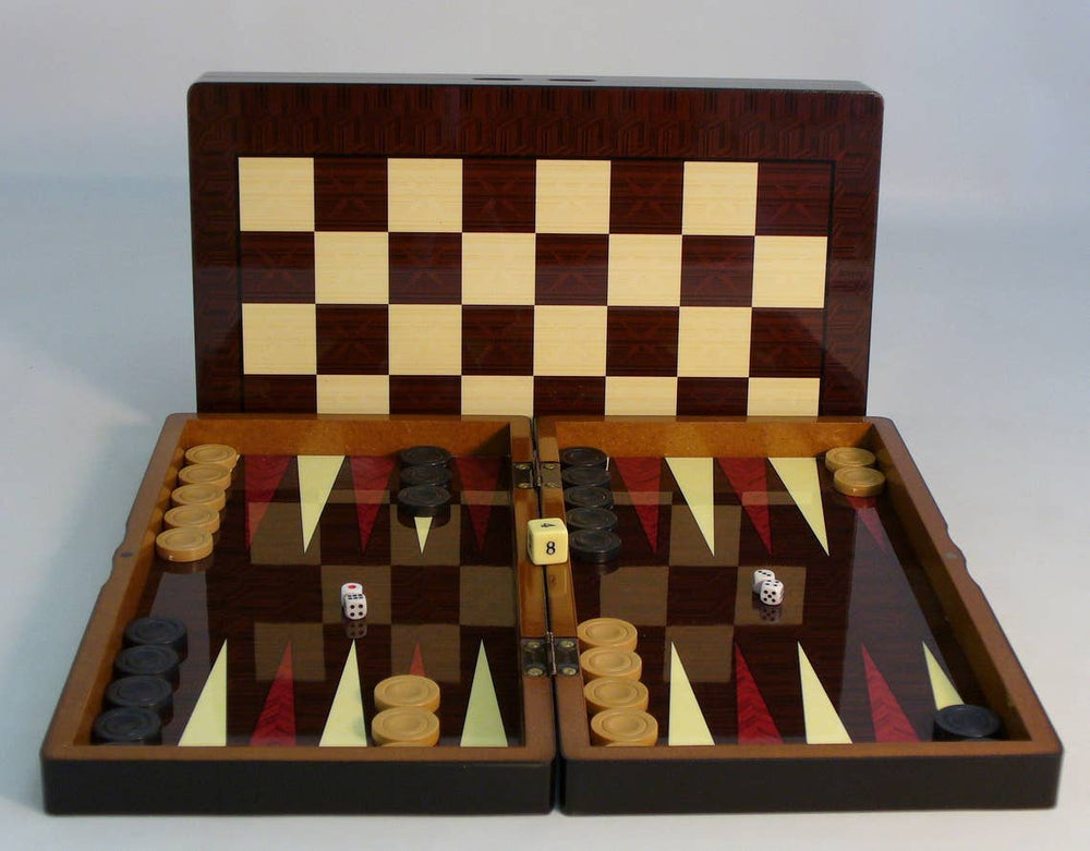 Backgammon- 15" Simple Wood Grain Backgammon Set (ONLINE ORDER ONLY)