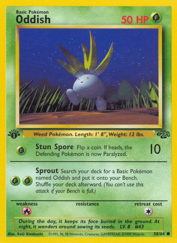 Oddish (58/64) [Jungle 1st Edition] (Online Only)