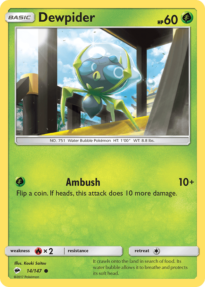 Dewpider (14/147) [Sun & Moon: Burning Shadows] (Online Only)