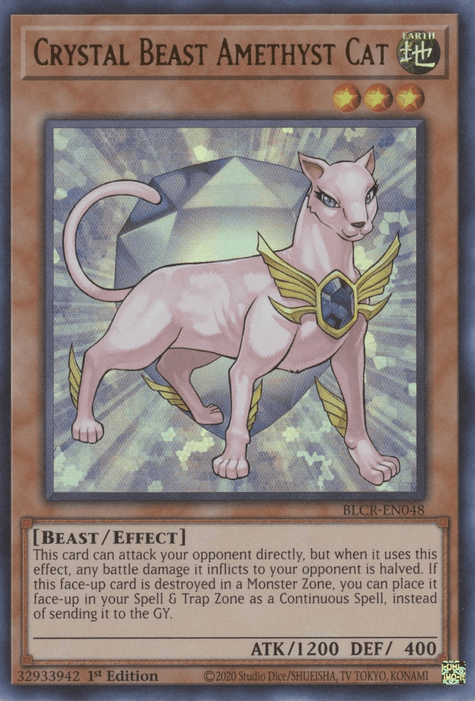 Crystal Beast Amethyst Cat [BLCR-EN048] Ultra Rare (ONLINE ORDER ONLY)