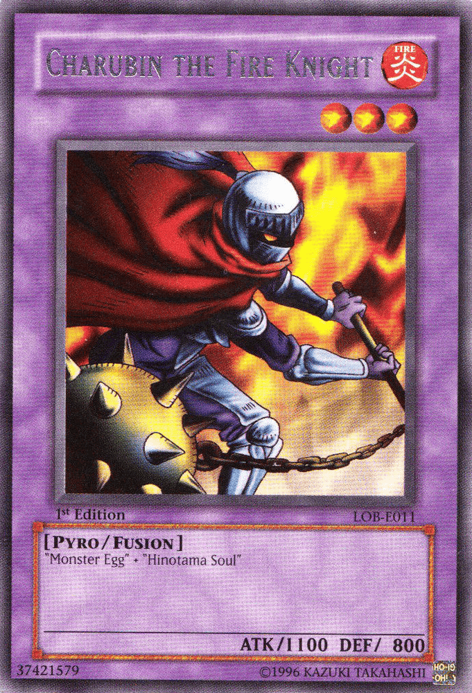 Charubin the Fire Knight [LOB-E011] Rare (ONLINE ORDER ONLY)