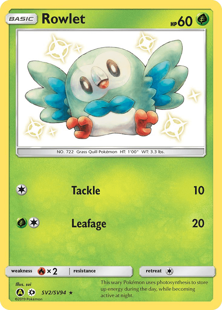 Rowlet (SV2/SV94) [Sun & Moon: Hidden Fates - Shiny Vault] (Online Only)